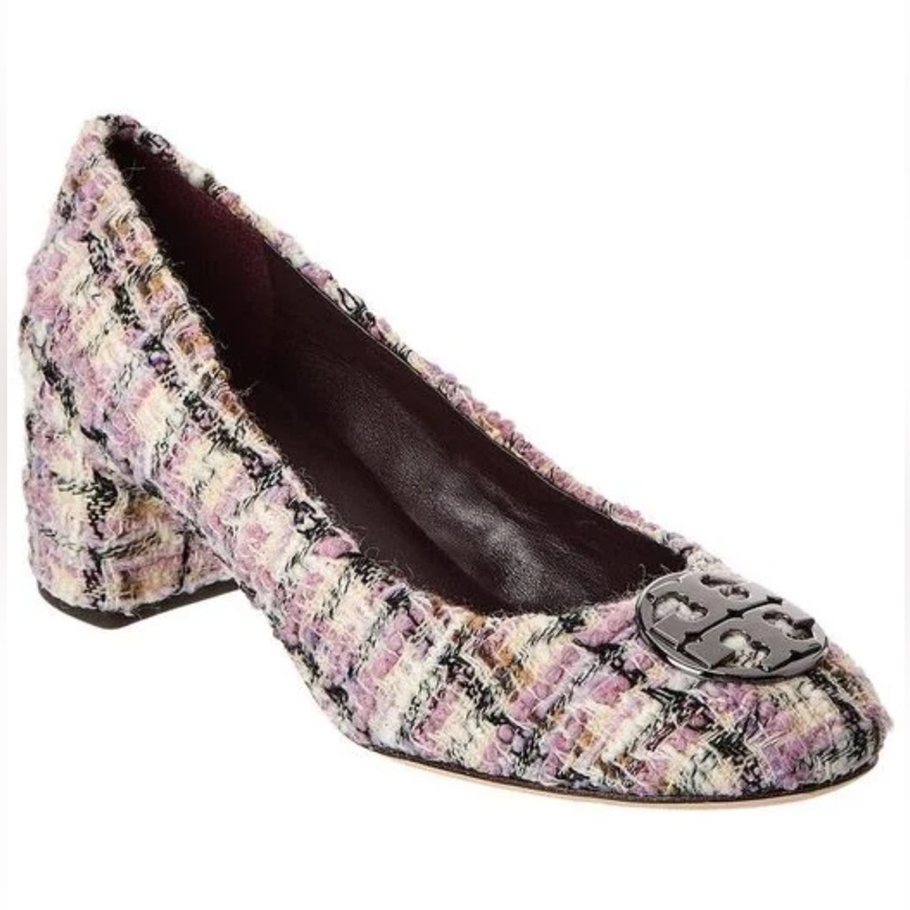 NEW Tory Burch Chelsea 50 Multicolor Tweed Block Heels